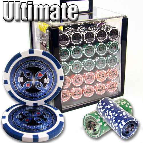 1000 Ultimate Poker Chips with Acrylic Carrier
