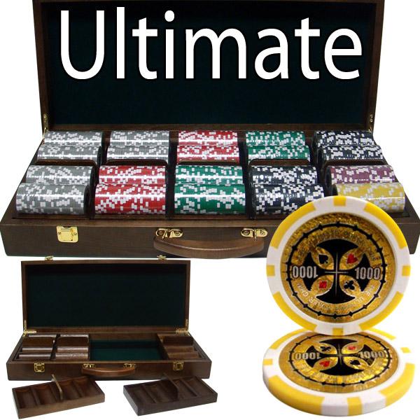 500 Ultimate Poker Chips with Walnut Case