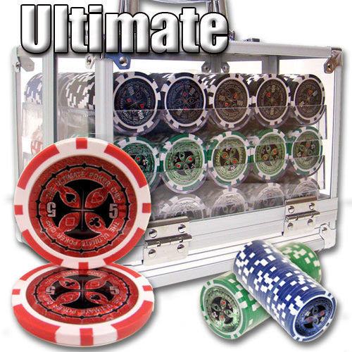 600 Ultimate Poker Chips with Acrylic Carrier