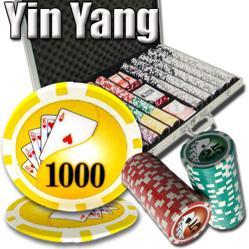 1000 Yin Yang Poker Chips with Aluminum Case