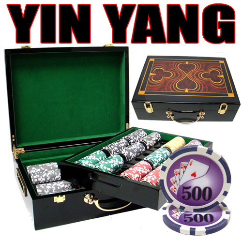 500 Yin Yang Poker Chips with Hi Gloss Case