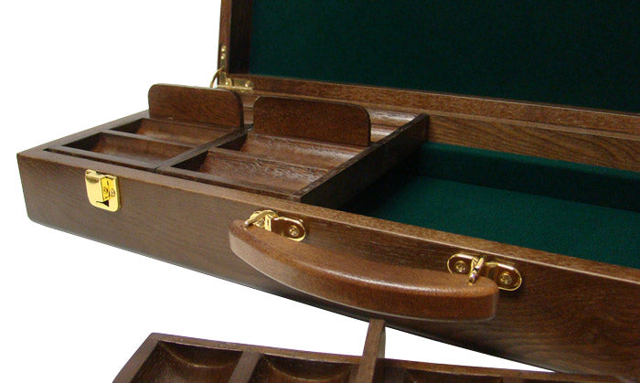 500 Piece Walnut Wooden Poker Chip Case