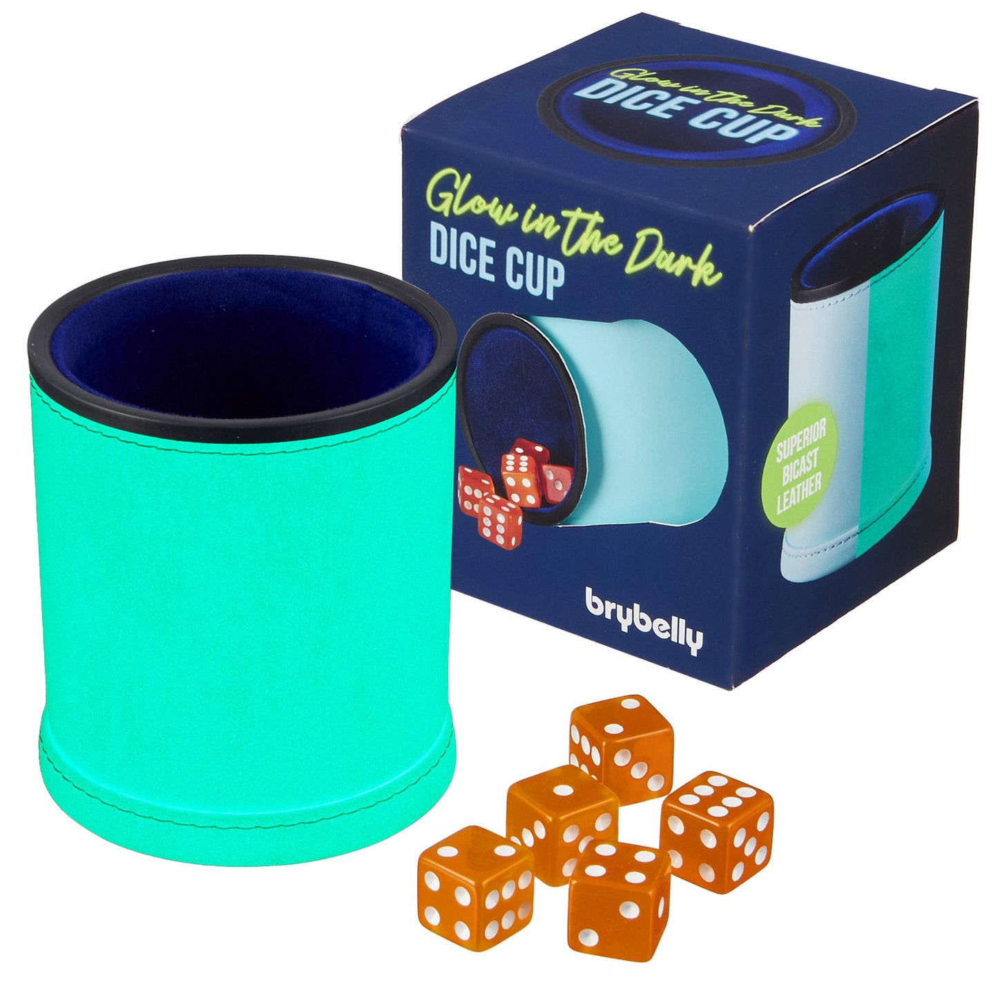 Glow in the Dark Dice Cup with 5 Glow Dice