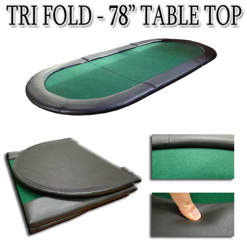 78"x35" Tri-Fold Poker Table Top