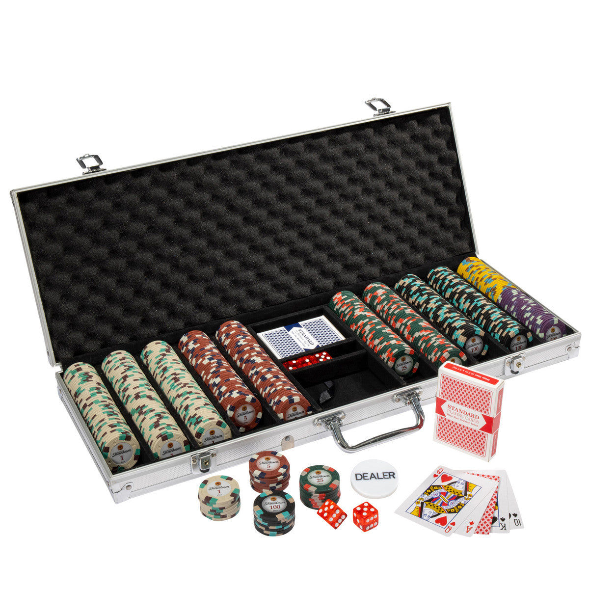 500 Showdown Poker Chips with Aluminum Case