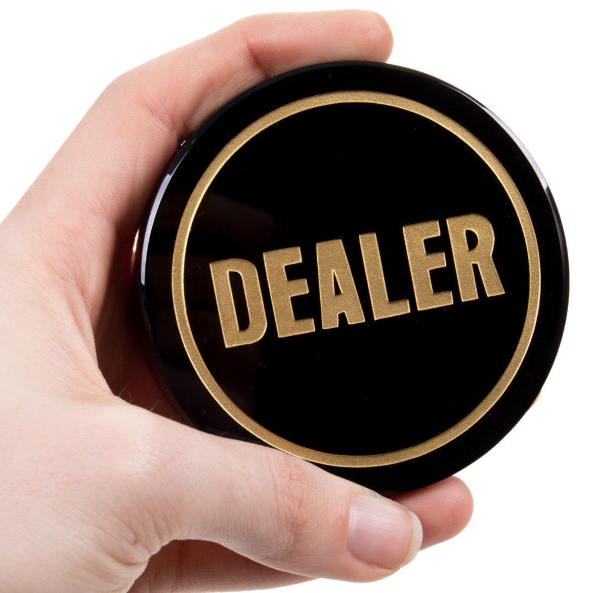 Black and Gold Dealer Button