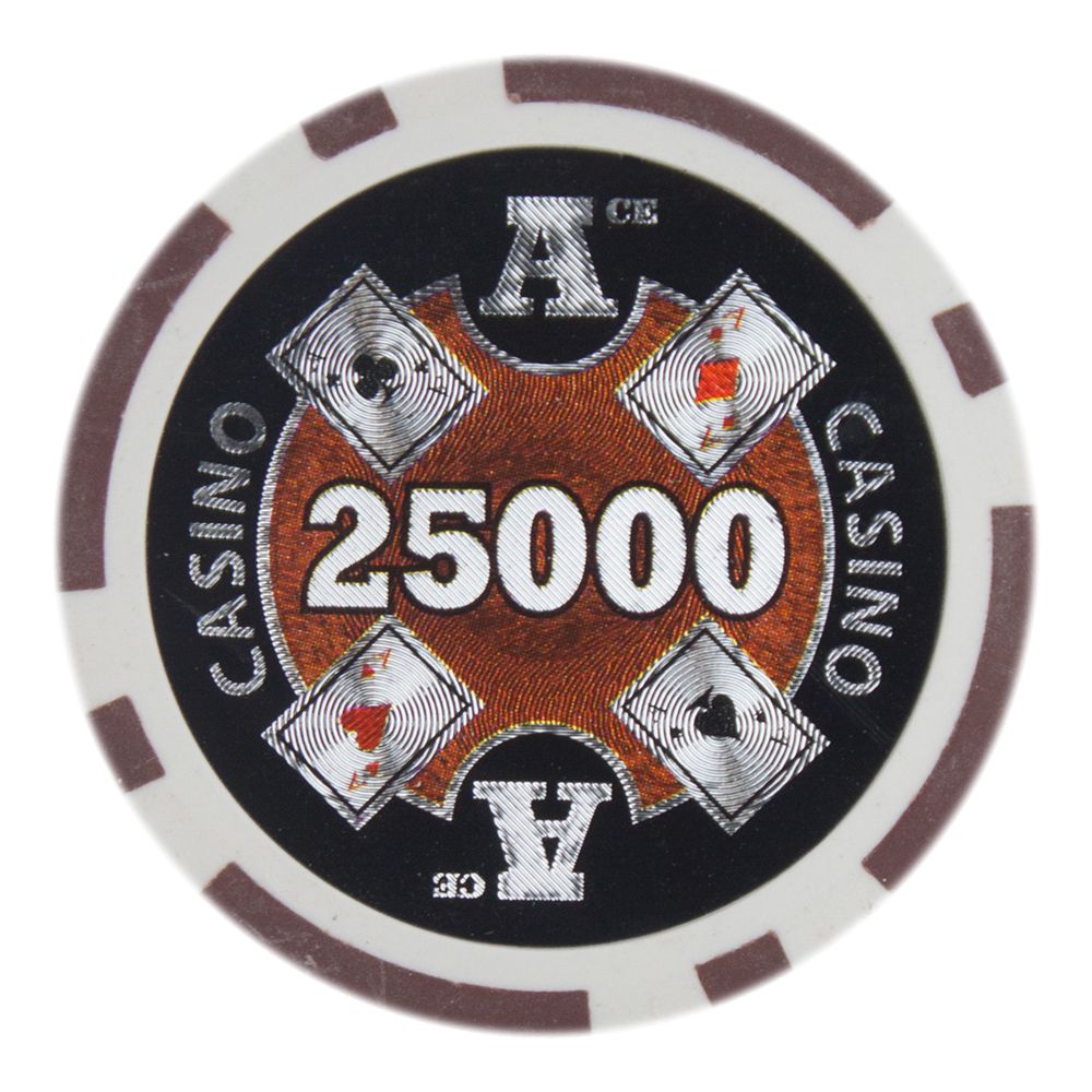 Brown Ace Casino Poker Chips - $25,000
