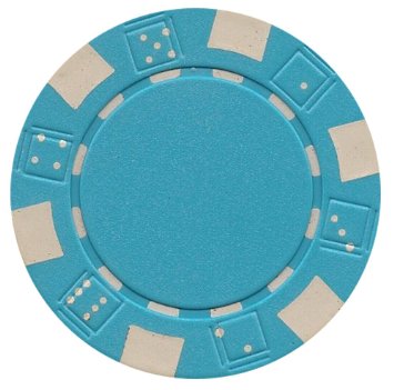 Light Blue Striped Dice Custom Hot Stamp Poker Chips