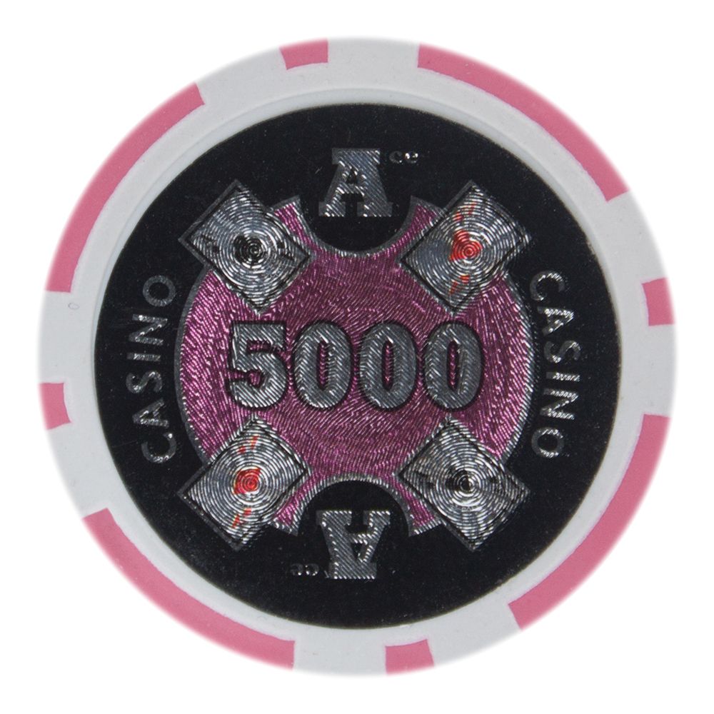 Pink Ace Casino Poker Chips - $5,000