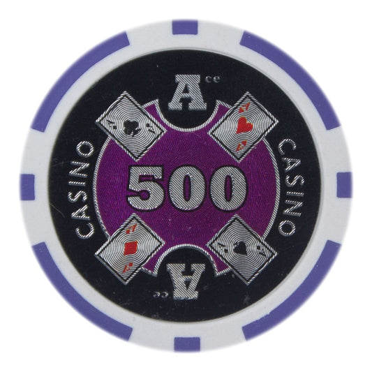 Purple Ace Casino Poker Chips - $500